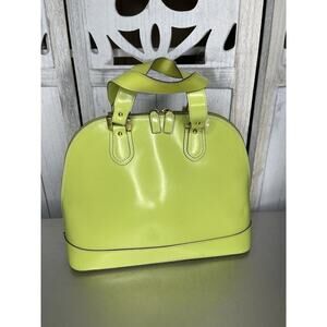 ALBERTA di Canio Made In ITALY Genuine Leather Bag Handbag Bright Green Dome